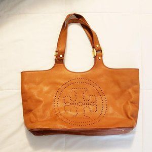 Tory Burch Genuine Leather Bag Perforated Logo